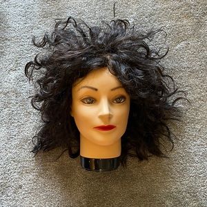 Curly human hair mannequin head